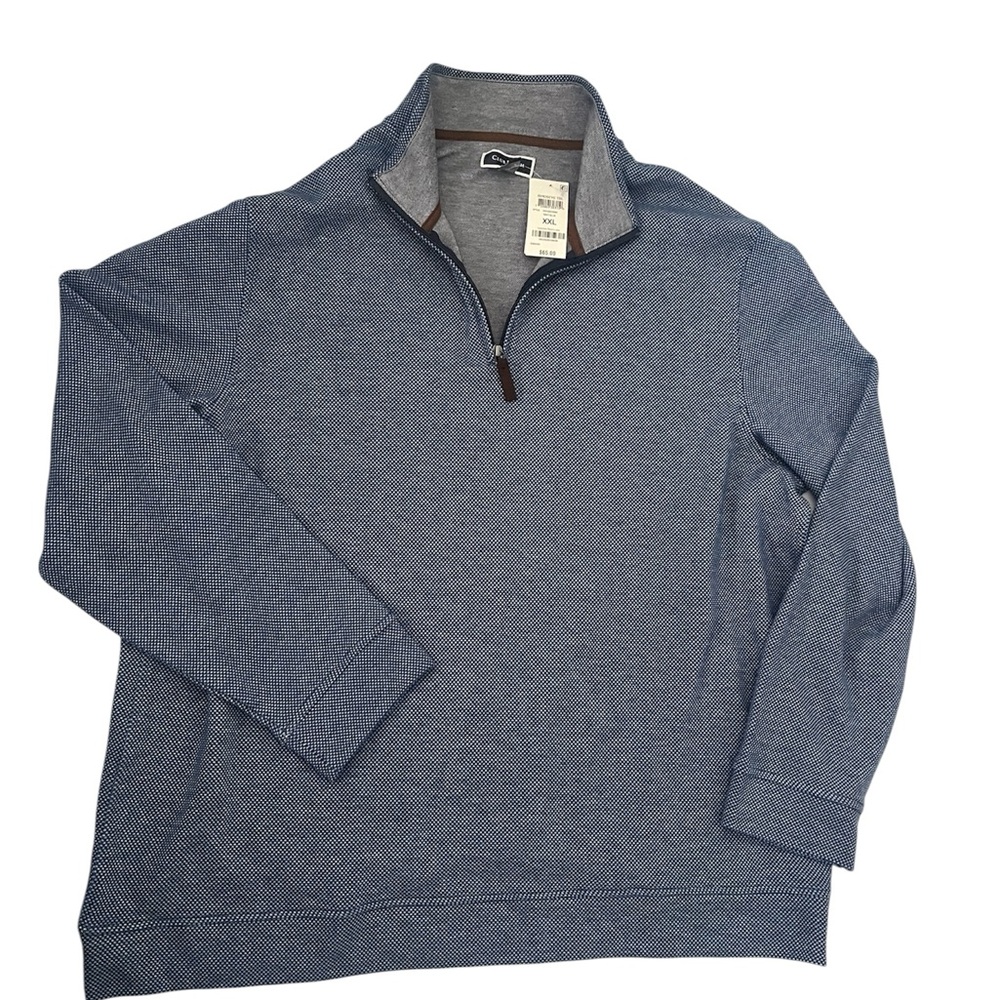 Club Room quarter zip long sleeve men’s pullover XXL NWT blue